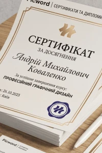 Сертифікати, дипломи